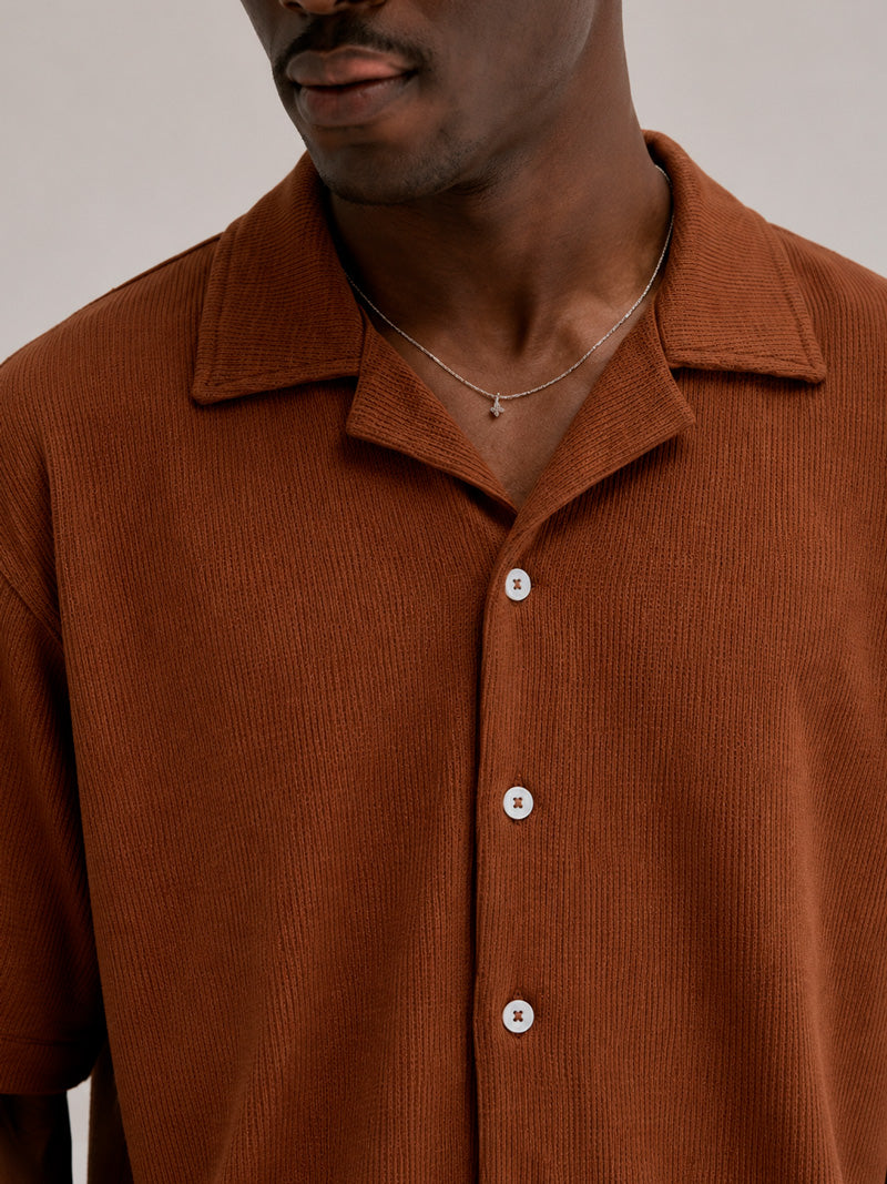 CAMISA WAFLE MARRON