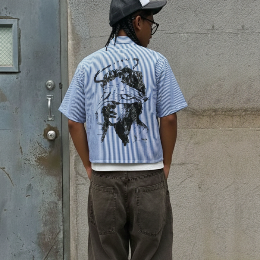 CAMISA SPNR BOXY RAYAS ESCULTURA