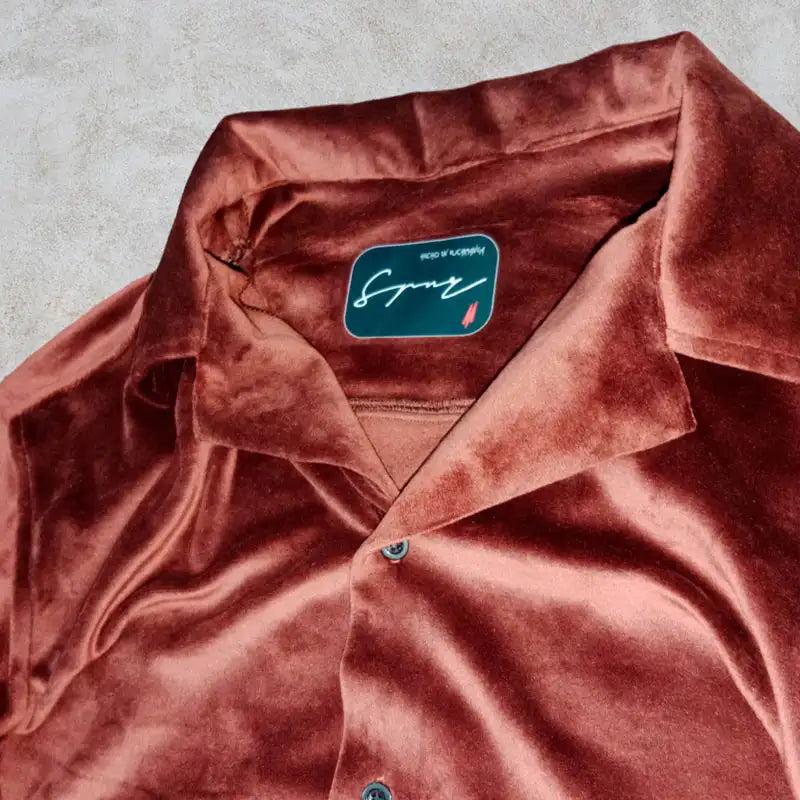 CAMISA SPNR TERCIOPELO CAFE