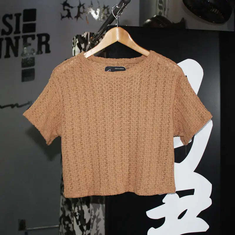 CAMISETA DAMA SPNR TEJIDA ALMENDRA