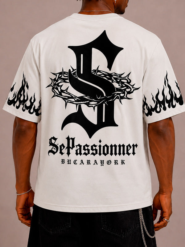 CAMISETA OVERSIZE SPNR BLANCA LLAMAS