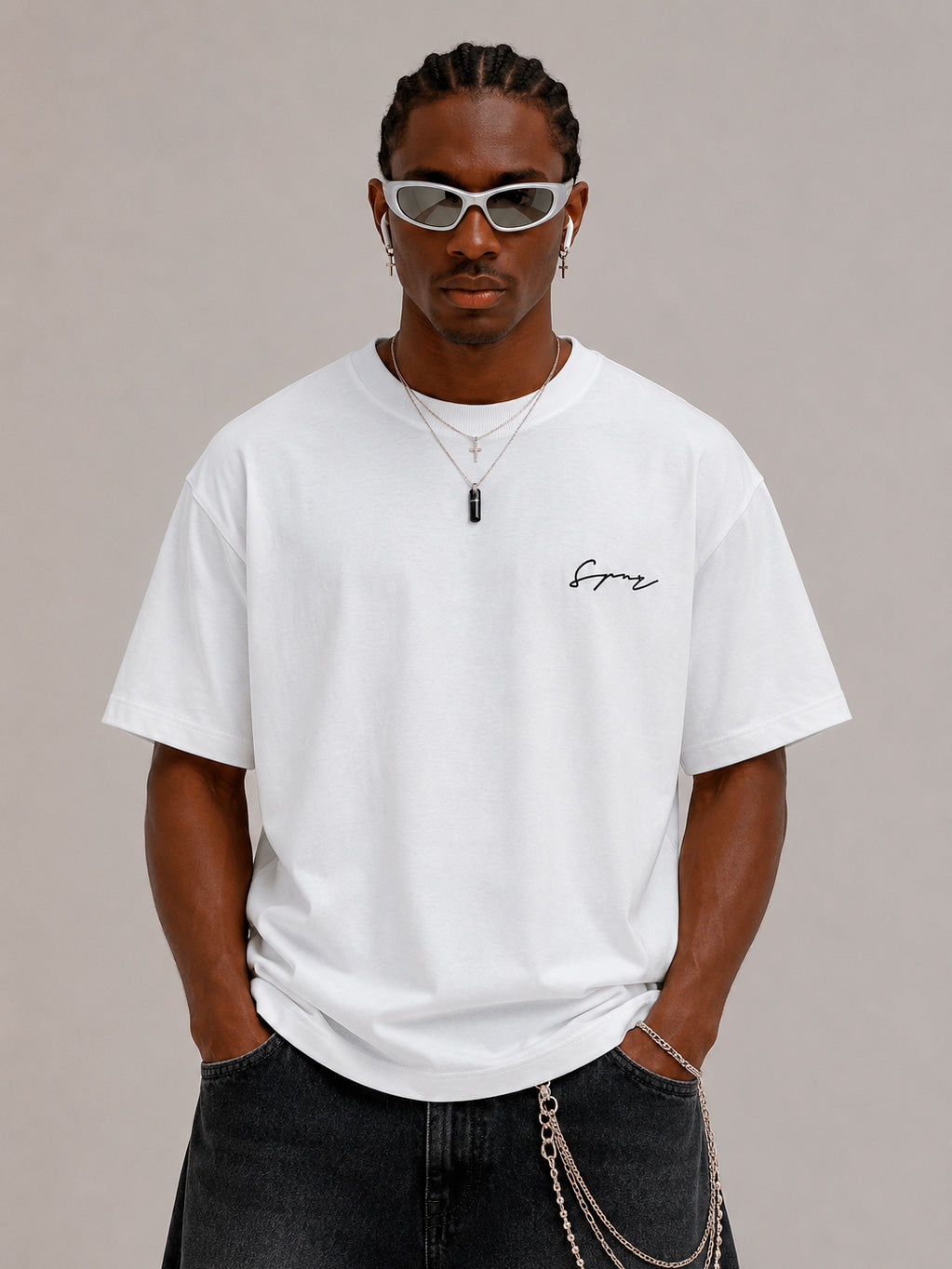 CAMISETA OVERSIZE SPNR BASICA BLANCA BURDA