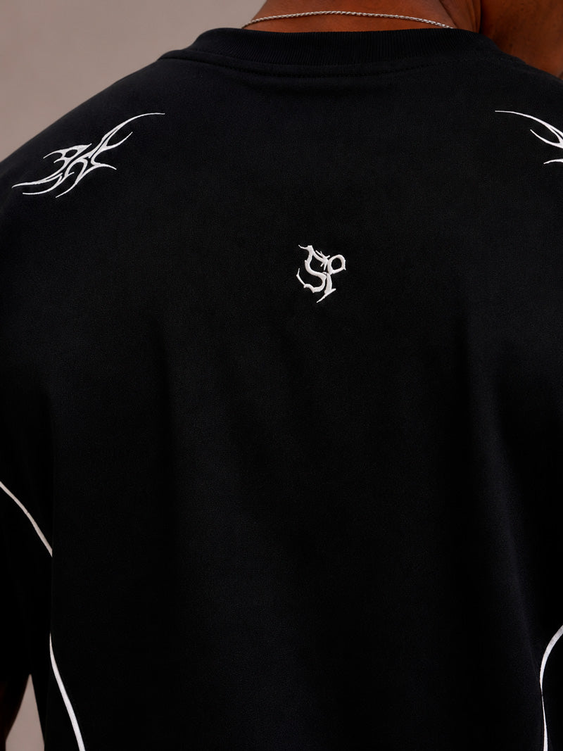 CAMISETA OVERSIZE SPNR CORTES NEGRO