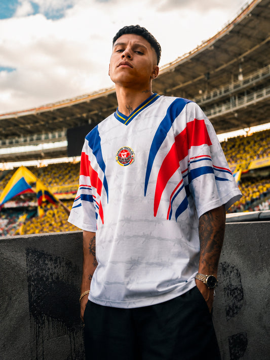 CAMISETA SPNR FUTBOL COLOMBIA BLANCA