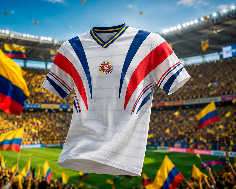 CAMISETA SPNR FUTBOL COLOMBIA BLANCA