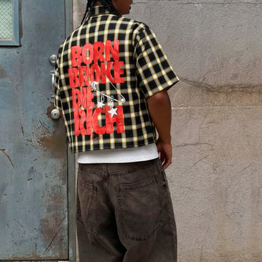 CAMISA SPNR BOXY CUADROS AMARILLOS