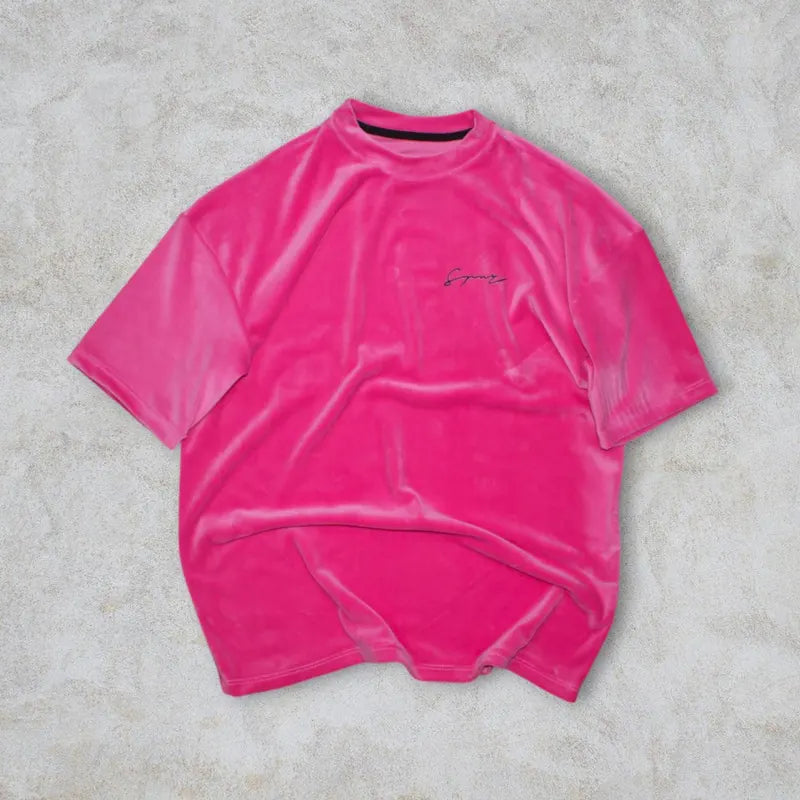 CAMISETA OVERSIZE SPNR TERCIOPELO ROSA 250GR