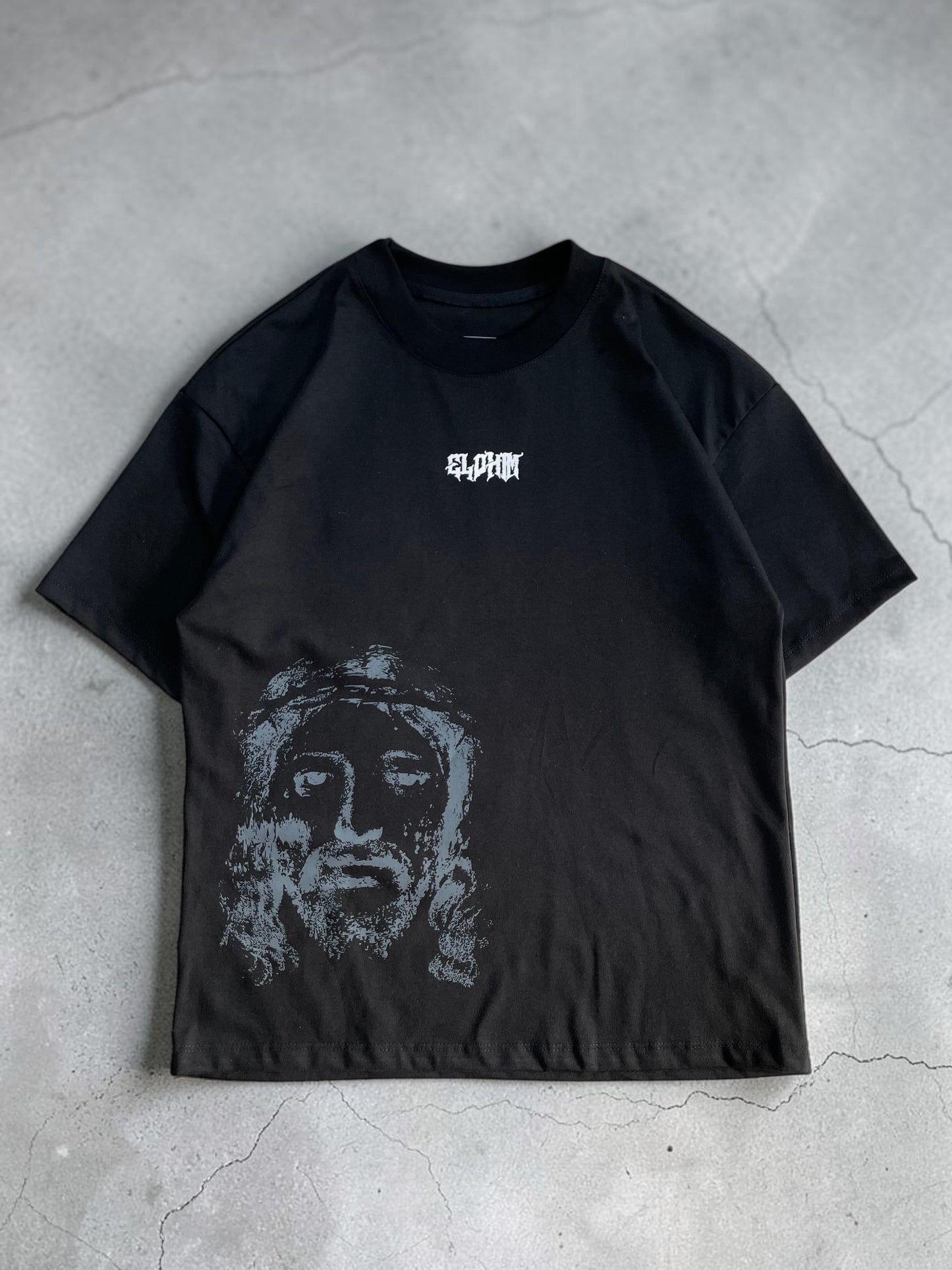 CAMISETA OVERSIZE SPNR CORTES ELOHIM NEGRA