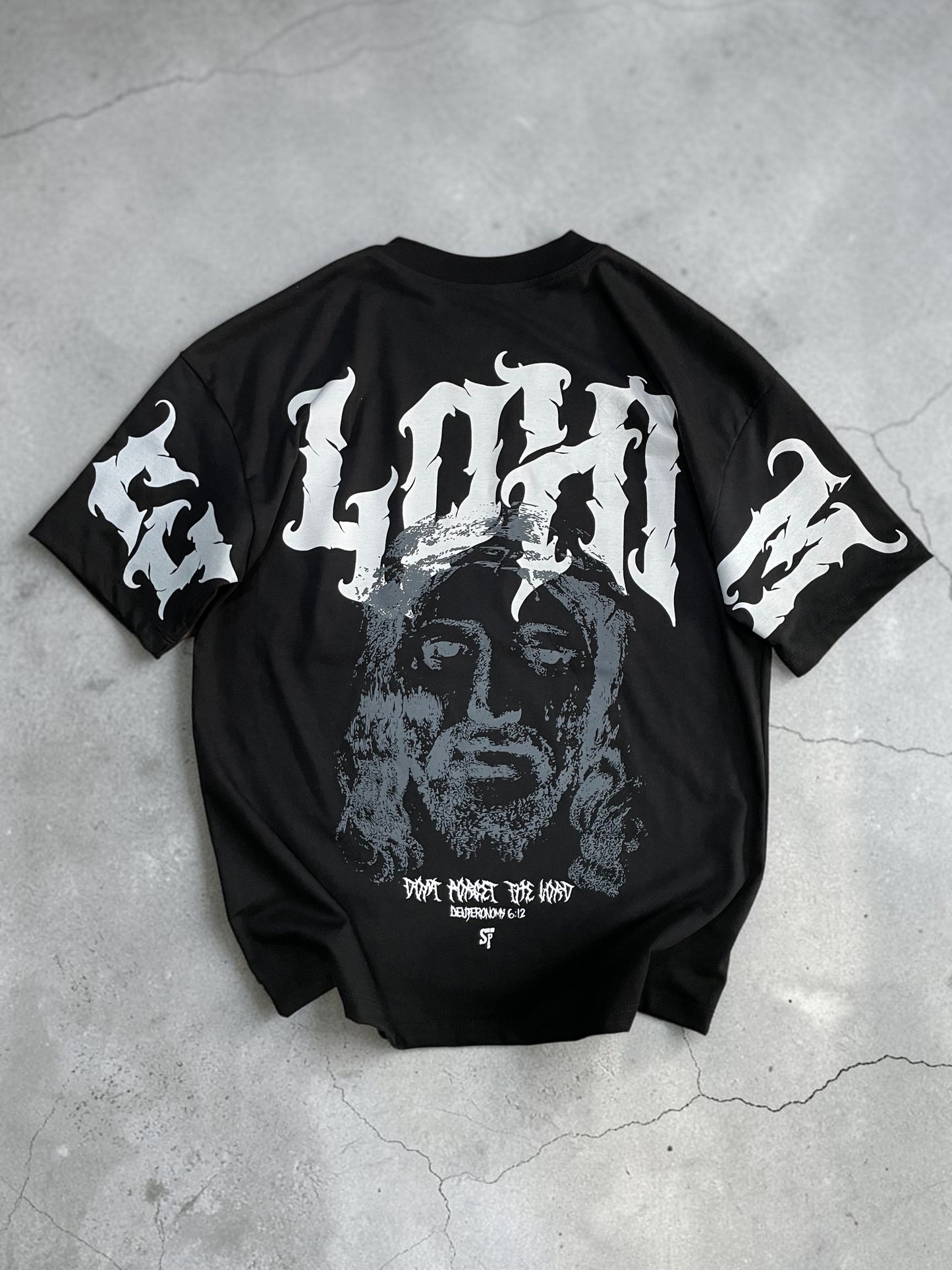 CAMISETA OVERSIZE SPNR CORTES ELOHIM NEGRA