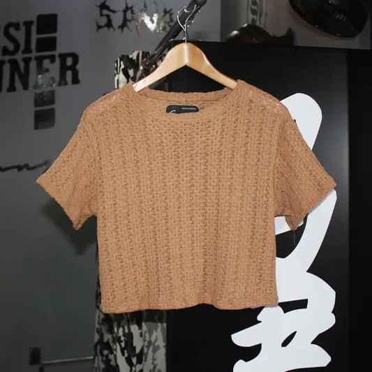 CAMISETA DAMA SPNR TEJIDA ALMENDRA