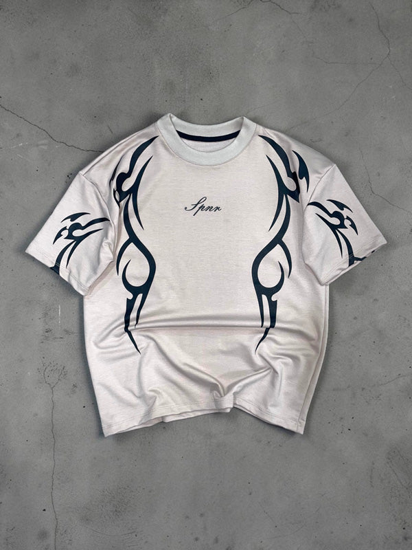 CAMISETA OVERSIZE SPNR TRIBAL CREMA