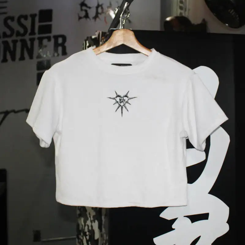 CAMISETA DAMA SPNR BLANCO LATTE CORAZON ESPINAS