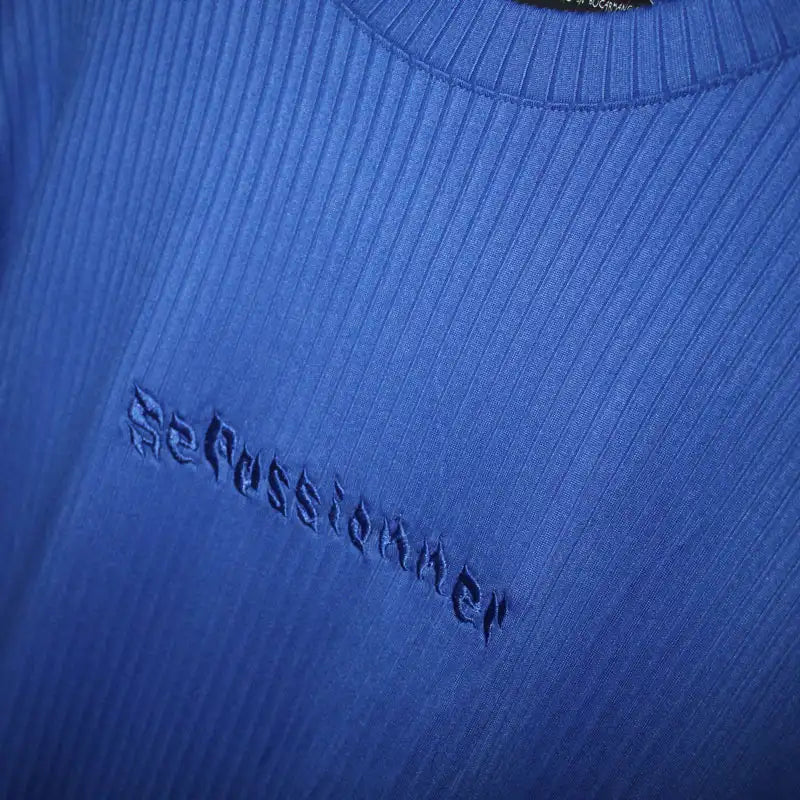 CAMISETA OVERSIZE SPNR RIB AZUL BORDADO