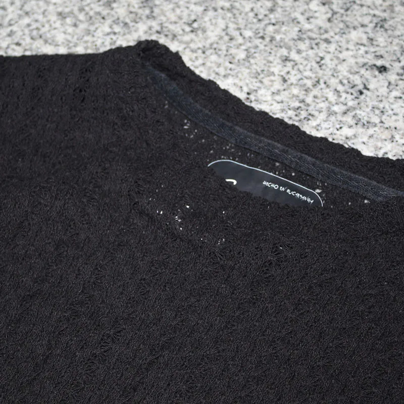 CAMISETA OVERSIZE SPNR TEJIDA NEGRO
