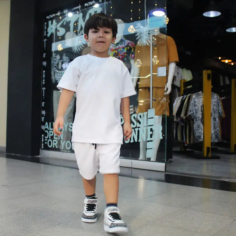 CONJUNTO NIÑO TEXTURIZADO BLANCO