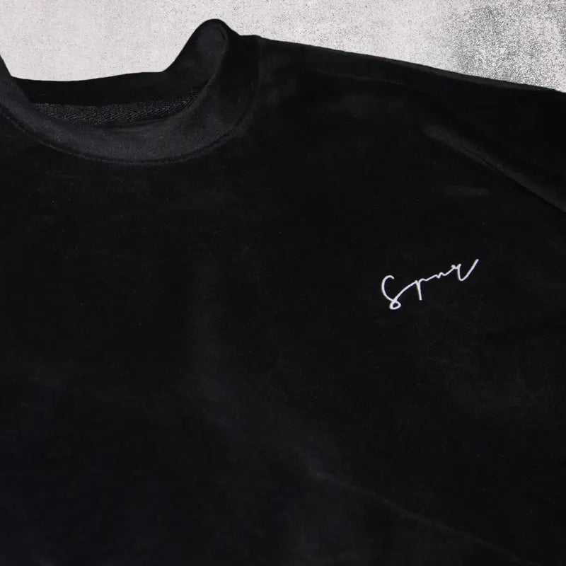 CAMISETA OVERSIZE SPNR TERCIOPELO NEGRO 250GR