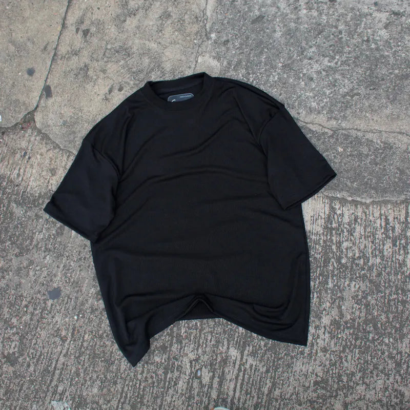 CAMISETA OVERSIZE SPNR RIB NEGRO
