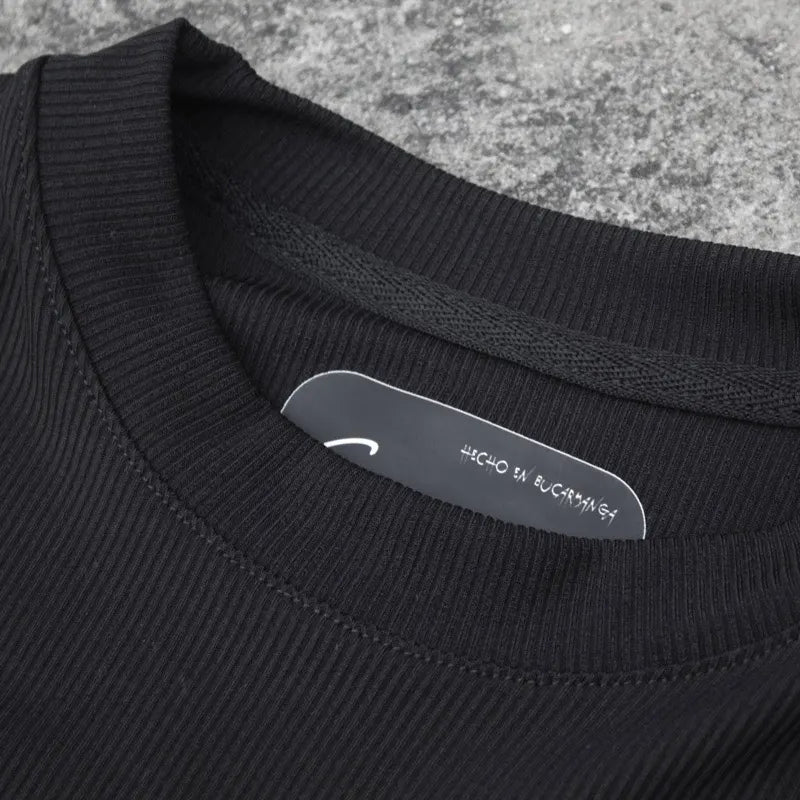 CAMISETA OVERSIZE SPNR RIB NEGRO