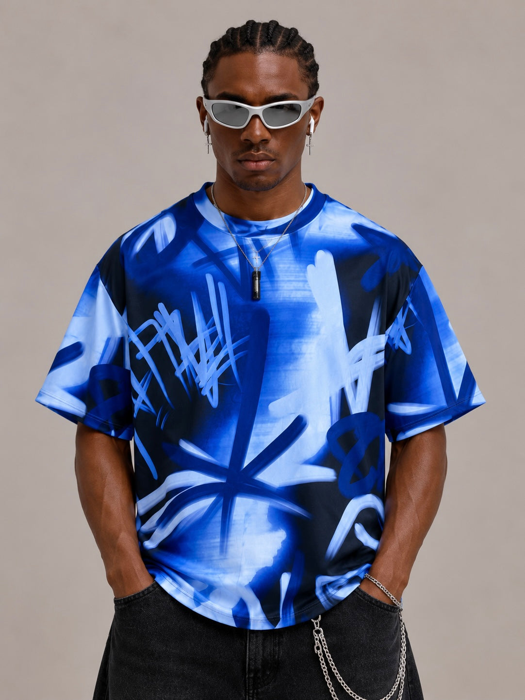 CAMISETA OVERSIZE SPNR GRAFITI AZUL