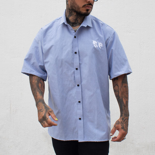 CAMISA BOTONES SPNR OVERSIZE CELESTE
