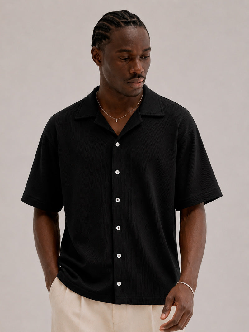 CAMISA WAFLE NEGRA