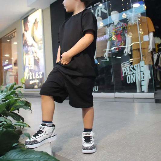 CONJUNTO NIÑO TEXTURIZADO NEGRO