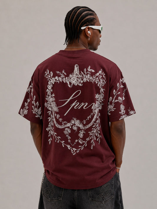 CAMISETA OVERSIZE SPNR FLORES ESPALDA
