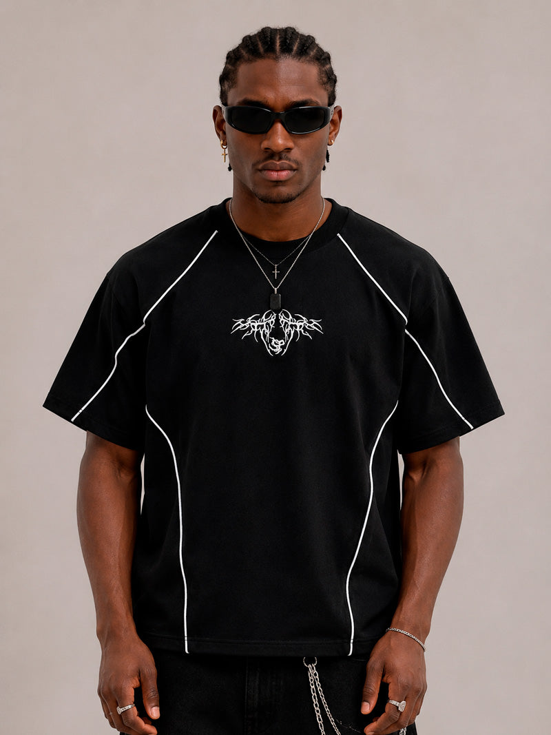 CAMISETA OVERSIZE SPNR CORTES NEGRO