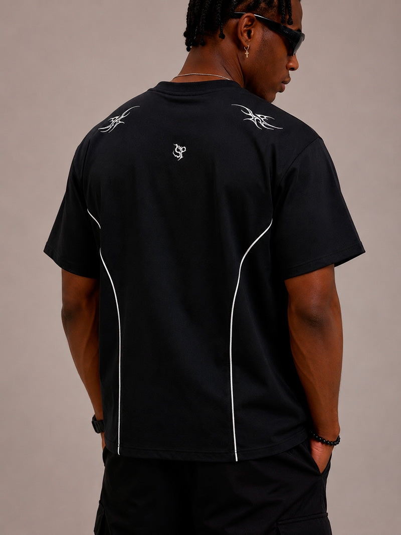 CAMISETA OVERSIZE SPNR CORTES NEGRO