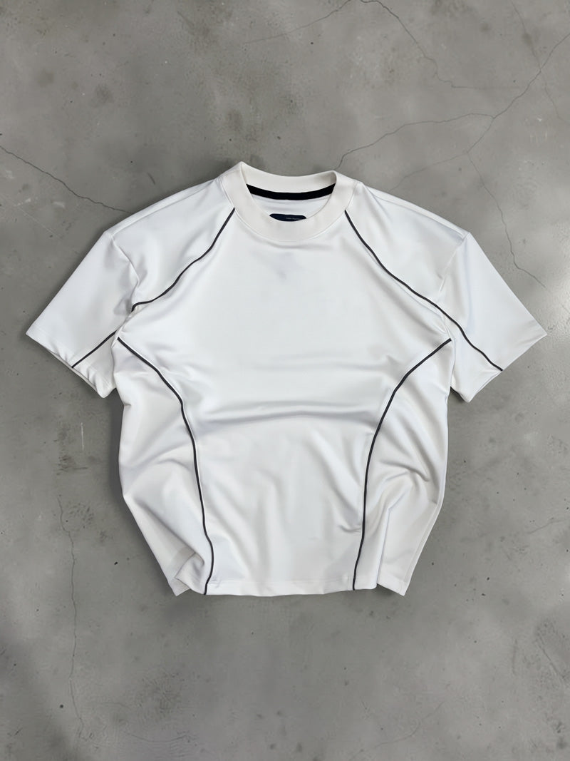 CAMISETA OVERSIZE SPNR CORTES BLANCO HUESO BASICA