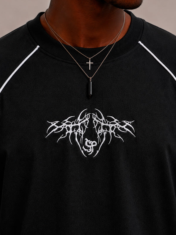 CAMISETA OVERSIZE SPNR CORTES NEGRO